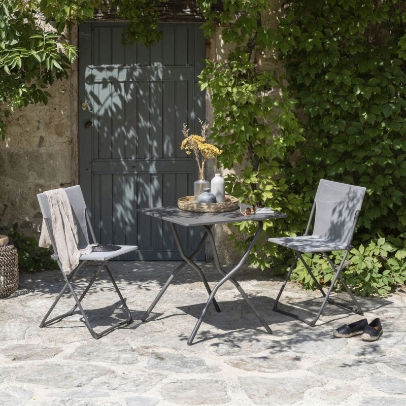 Table de jardin pliante BALCONY 70x70 cm LaFuma LFM5357 CB Titane/Titane