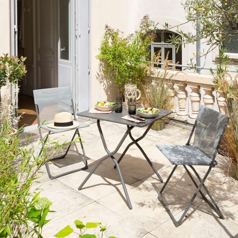 Table de jardin pliante BALCONY 70x70 cm LaFuma LFM5357 CB Titane/Titane