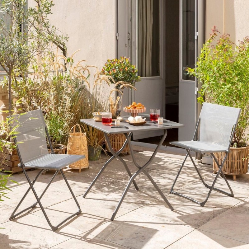 Table de jardin pliante BALCONY 70x70 cm LaFuma LFM5357 CB Titane/Titane