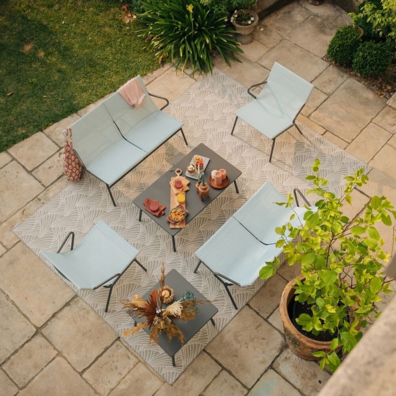 Banquette basse capitonnée VENCE LaFuma LFM5287 Mistral/Titane