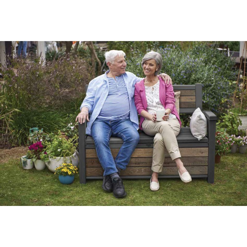 Keter Coffre en résine SIGNATURE DECO BENCH 60 NOYER