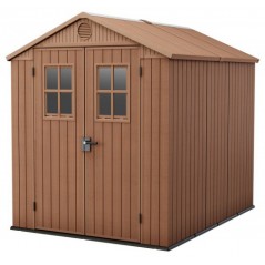 Keter Abri de Jardin en Résine DARWIN 6x8 Wood avec Fenêtres Frontales