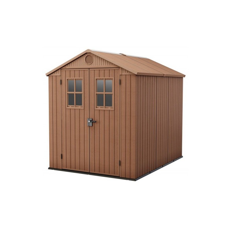 Keter Abri de Jardin en Résine DARWIN 6x8 Wood avec Fenêtres Frontales
