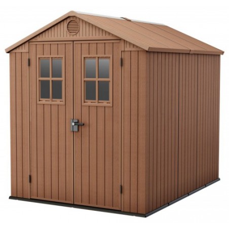 Keter Abri de Jardin en Résine DARWIN 6x8 Wood avec Fenêtres Frontales