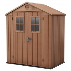 Keter Abri de Jardin en Résine DARWIN 6x4 Wood avec Fenêtres Frontales