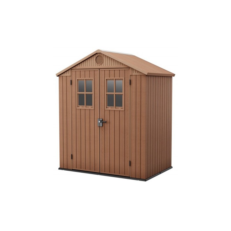 Keter Abri de Jardin en Résine DARWIN 6x4 Wood avec Fenêtres Frontales