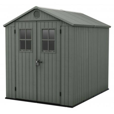 Keter Abri de Jardin en Résine DARWIN 6x8 Green avec Fenêtres Frontales