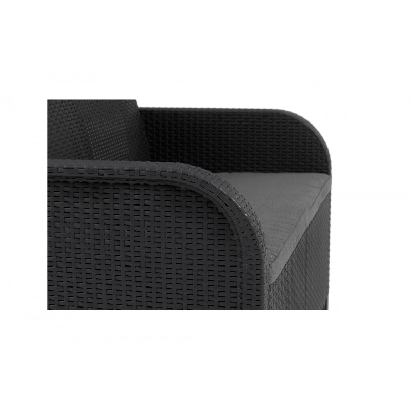 Keter Set 2 Armchairs + Sofa + Storage Table ROSALIE LOUNGE Anthracite Keter Set 2 Armchairs + Sofa + Storage Table ROSALIE LOUNGE Anthracite