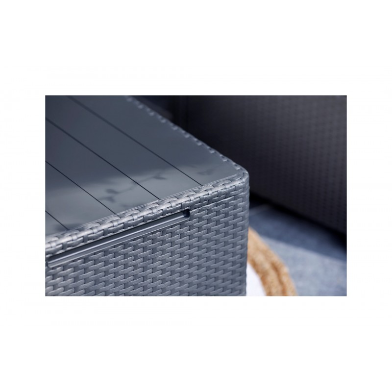 Keter Ensemble 2 Fauteuils + Canapé + Table de Rangement ROSALIE LOUNGE Anthracite