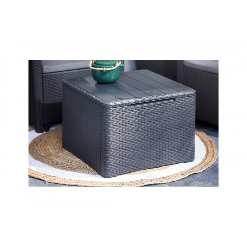 Keter Set 2 Armchairs + Sofa + Storage Table ROSALIE LOUNGE Anthracite Keter Set 2 Armchairs + Sofa + Storage Table ROSALIE LOUNGE Anthracite