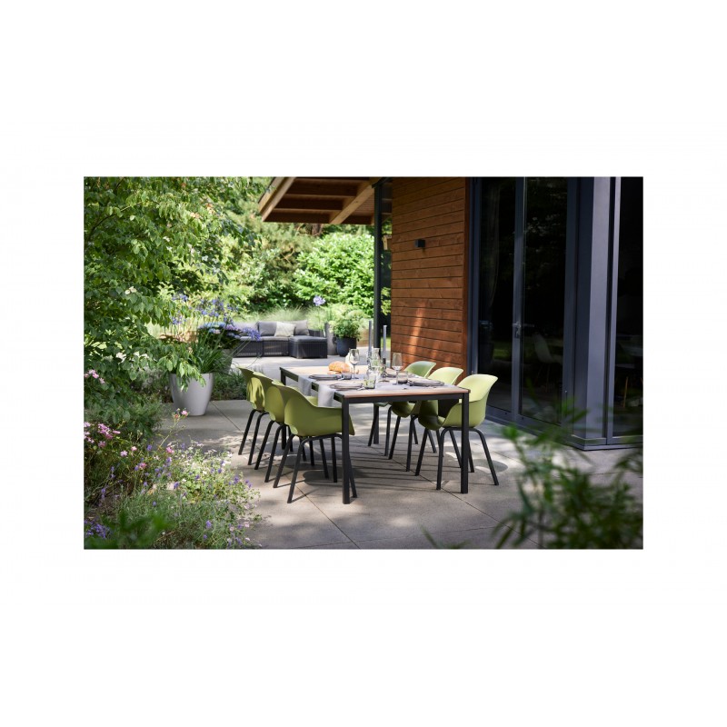 Table Keter PORTO 160 avec effet bois et structure graphite