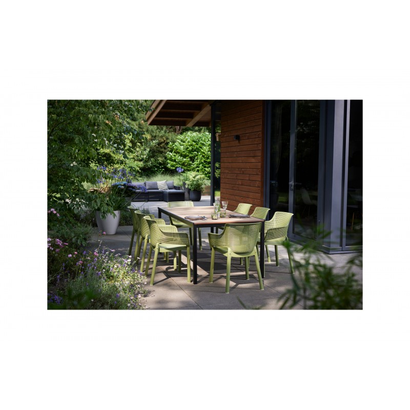 Keter Table PORTO 160 avec effet bois et structure graphite
