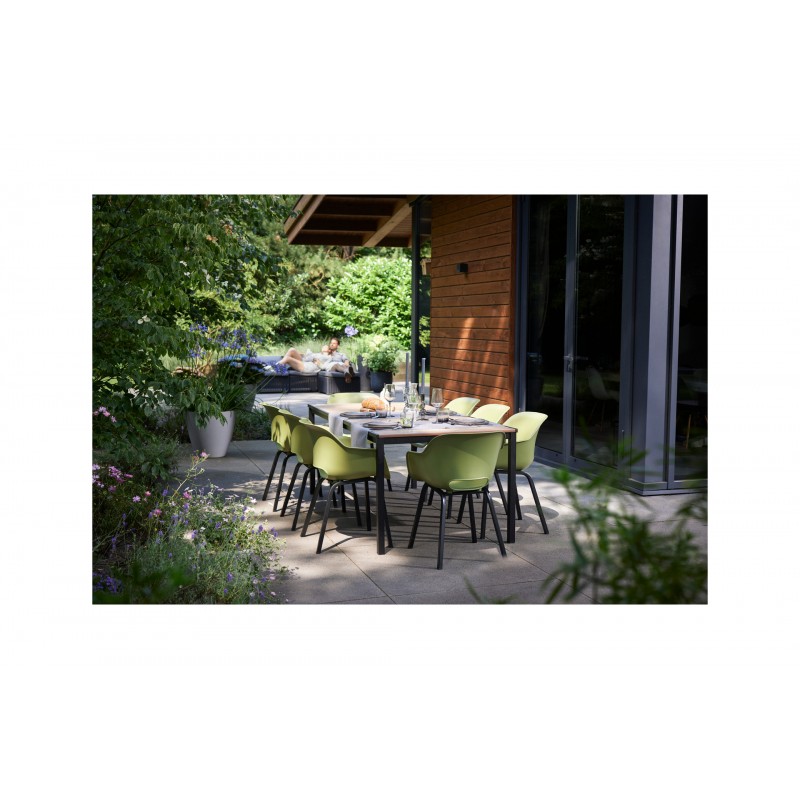 Keter Table PORTO 160 avec effet bois et structure graphite