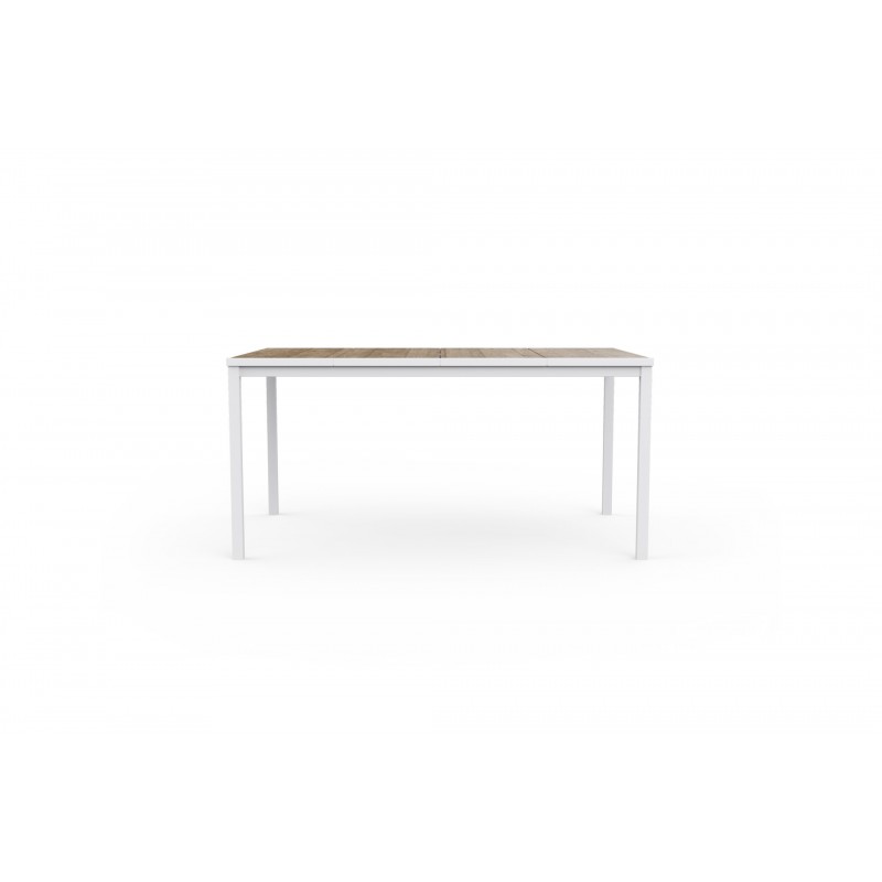 Keter Table PORTO 160 avec effet bois et structure blanche