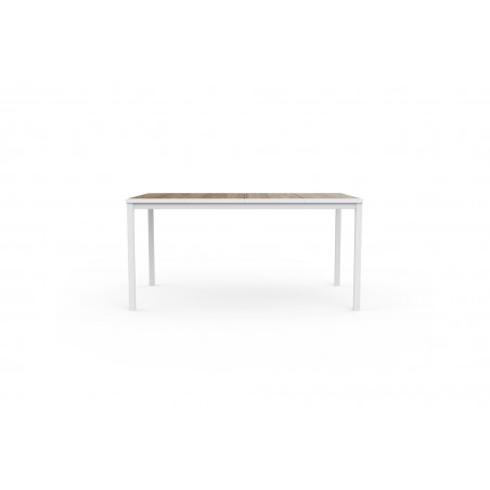 Keter Table PORTO 160 avec effet bois et structure blanche