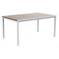 Keter Table PORTO 160 avec effet bois et structure blanche