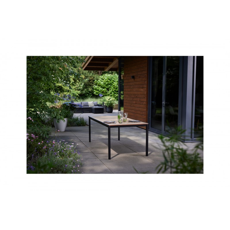 Keter Table PORTO 200 avec effet bois et structure graphite
