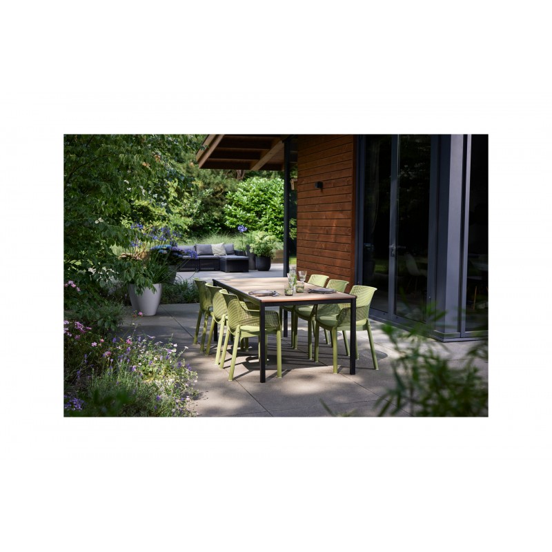 Table Keter PORTO 200 avec effet bois et structure graphite