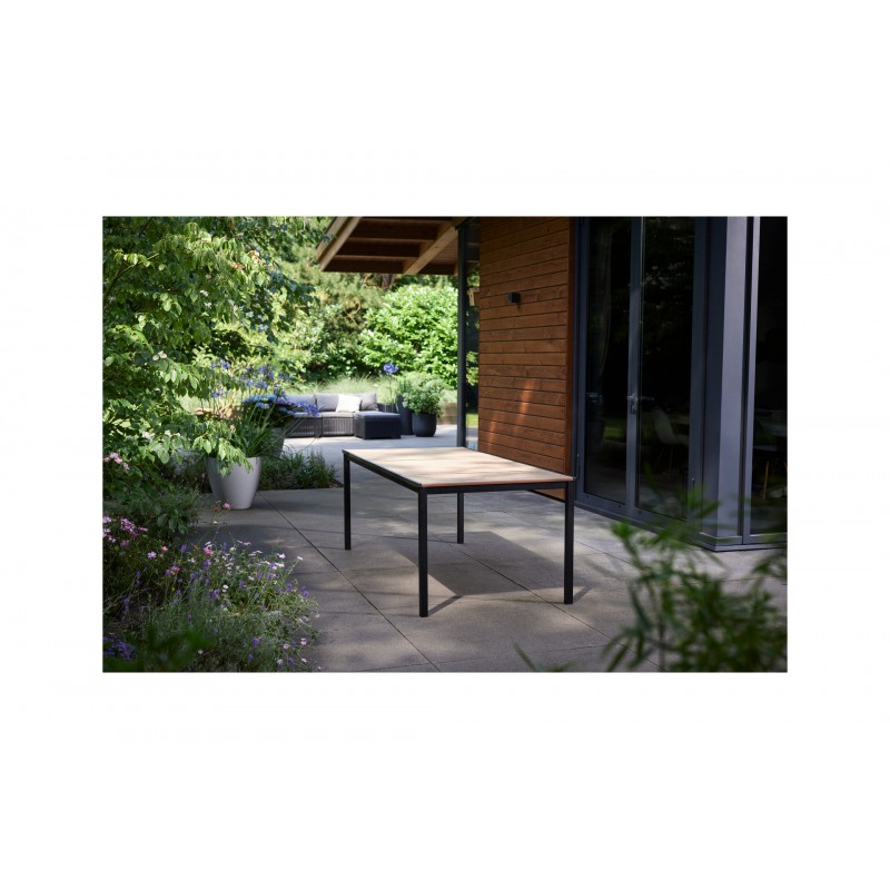 Keter Table PORTO 200 avec effet bois et structure graphite