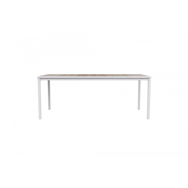Keter Table PORTO 200 avec effet bois et structure blanche
