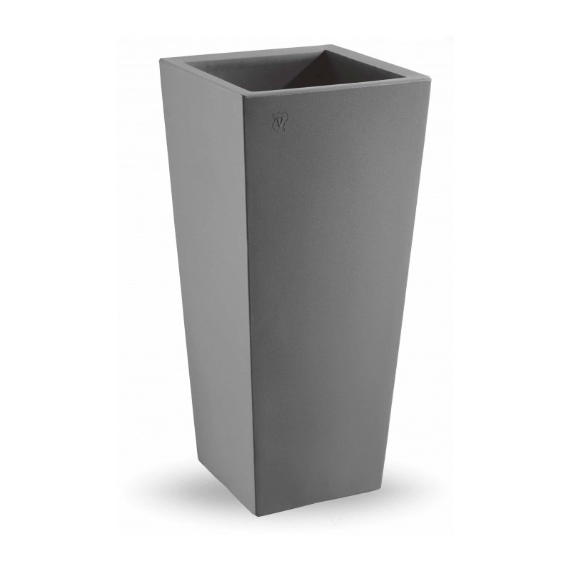 Vaso Genesis Quadro Alto 70 cm Grigio Fumo Fine Serie