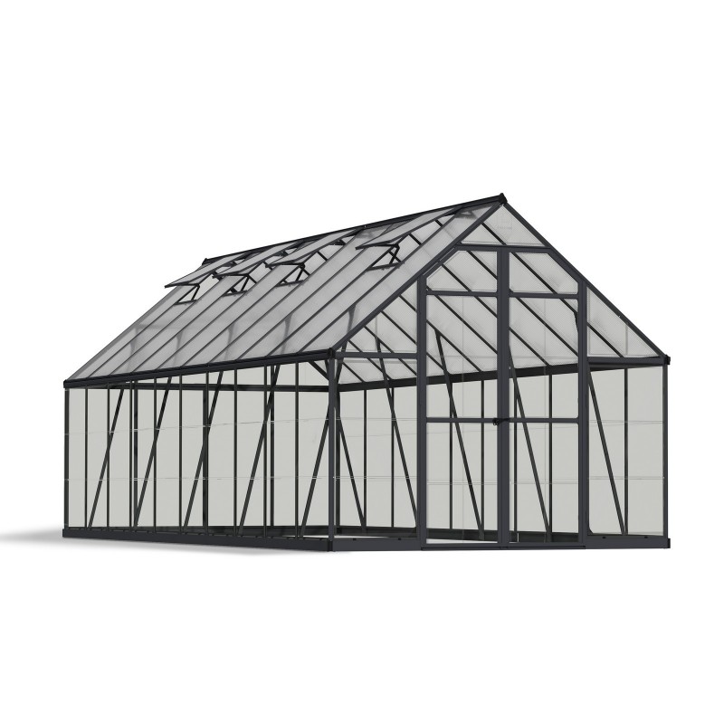 Canopia Balance Serre de jardin hybride en polycarbonate 607x244x229 cm Gris Canopia Balance Serre de jardin hybride en polycarbonate 607x244x229 cm Gris