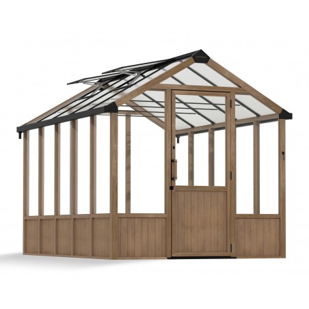 Canopia Natura Serre de jardin double paroi en polycarbonate avec structure en bois de cèdre 360x237.5x261 cm