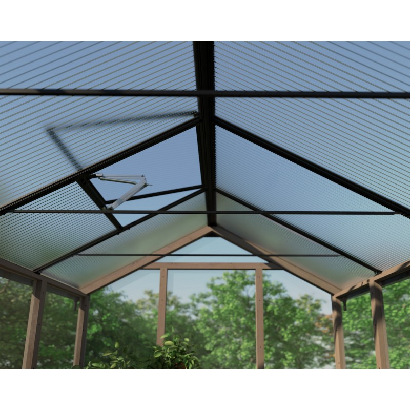Canopia Natura Serre de jardin double paroi en polycarbonate avec structure en bois de cèdre 360x237.5x261 cm