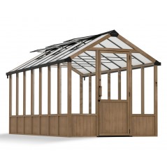 Canopia Natura Serre de jardin double paroi en polycarbonate avec structure en bois de cèdre 500.5x237.5x261 cm