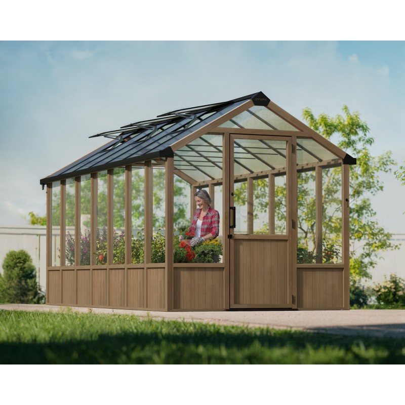 Canopia Natura Serre de jardin double paroi en polycarbonate avec structure en bois de cèdre 500.5x237.5x261 cm Canopia Natura Serre de jardin double paroi en polycarbonate avec structure en bois de cèdre 500.5x237.5x261 cm
