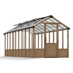 Canopia Natura Serre de jardin double paroi en polycarbonate avec structure en bois de cèdre 641x237.5x261 cm
