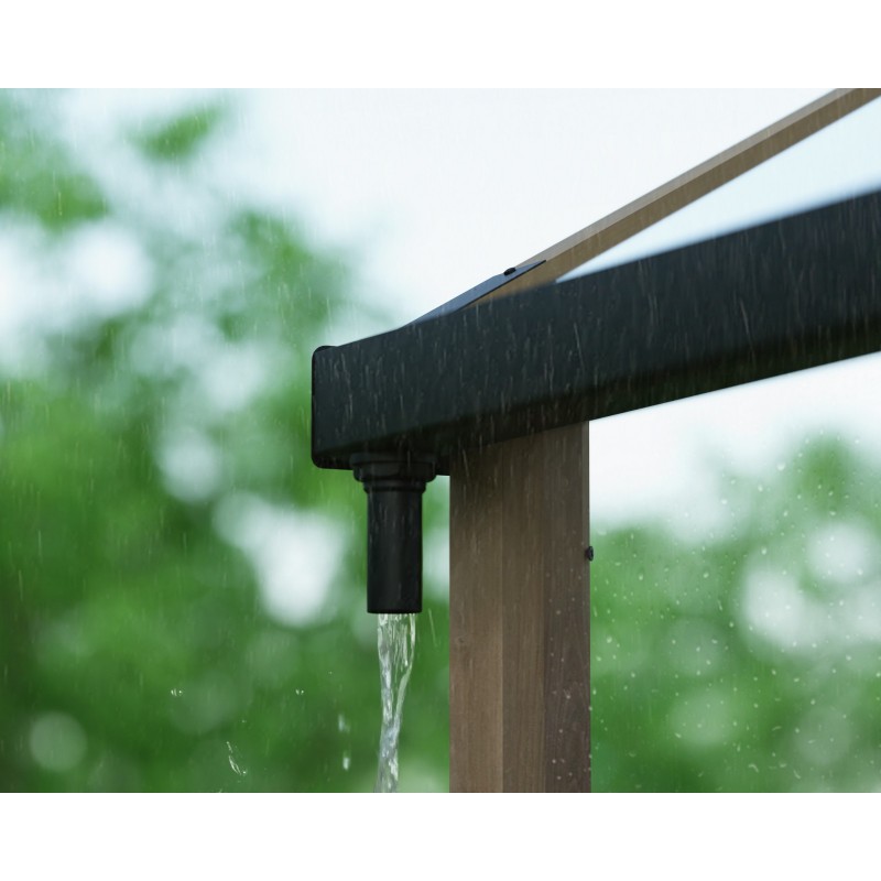 Serre de jardin Canopia NATURA en polycarbonate double couche 641 x 237,5 x 261 cm - Bois de cèdre