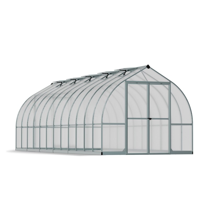 Serre de jardin Canopia Bella en polycarbonate double couche 724 x 244 x 219 cm Argent