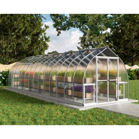 Canopia Bella Serre de jardin double paroi en polycarbonate 844x244x219 cm Argent