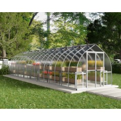 Canopia Bella Serre de jardin double paroi en polycarbonate 964x244x219 cm Argent