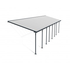 Canopia Feria Pergola adossée en aluminium 3x11.56 m Gris
