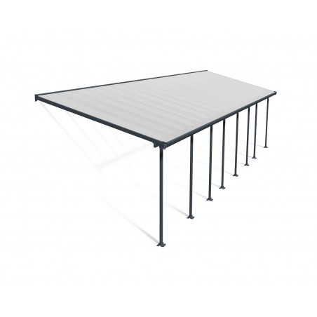 Canopia Feria Pergola adossée en aluminium 3x11.56 m Gris