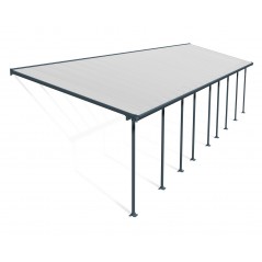 Canopia Feria Pergola adossée en aluminium 3x13.4 m Gris