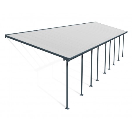 Canopia Feria Pergola adossée en aluminium 3x13.4 m Gris