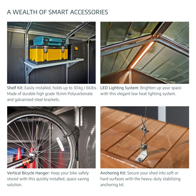 Canopia Rubicon Garden Shed in Ultra-Resistant Polycarbonate 303X185X217 cm Dark Grey Canopia Rubicon Garden Shed in Ultra-Resistant Polycarbonate 303X185X217 cm Dark Grey