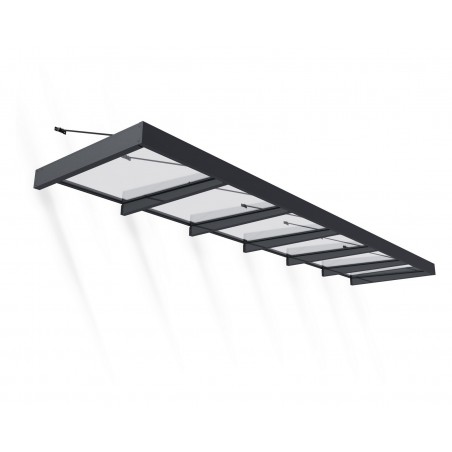 Canopia Sophia XL Auvent de porte 565x140x67 cm - cadre gris, panneau transparent