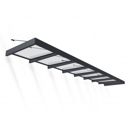 Canopia Sophia XL Auvent de porte 750x140x67 cm - cadre gris, panneau transparent
