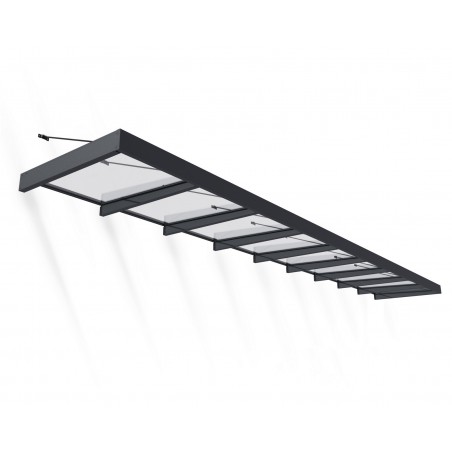 Canopia Sophia XL Auvent de porte 845x140x67 cm - cadre gris, panneau transparent