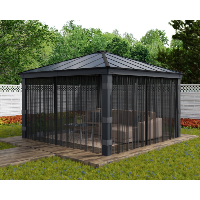 Moustiquaire Canopia pour gazebo Dallas 4,3 x 4,3 m Moustiquaire Canopia pour gazebo Dallas 4,3 x 4,3 m