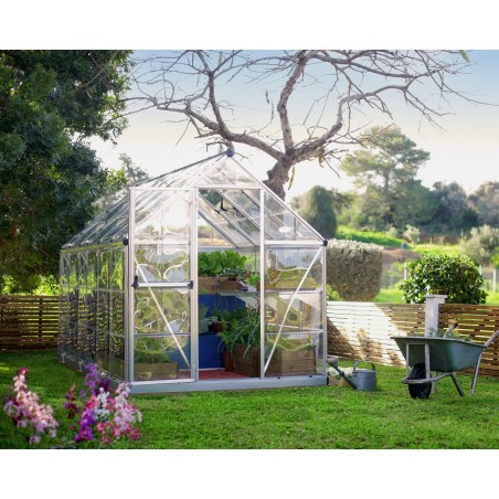 Canopia Harmony Serre de jardin transparente en polycarbonate 370x185x208 cm Argent