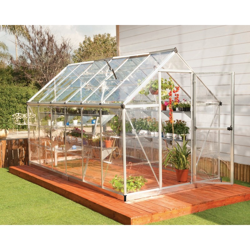 Canopia Harmony Serre de jardin transparente en polycarbonate 370x185x208 cm Argent Canopia Harmony Serre de jardin transparente en polycarbonate 370x185x208 cm Argent