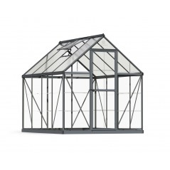 Serre de jardin hybride en polycarbonate Canopia 247 x 185 x 208 cm Gris