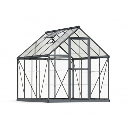 Serre de jardin hybride en polycarbonate Canopia 247 x 185 x 208 cm Gris