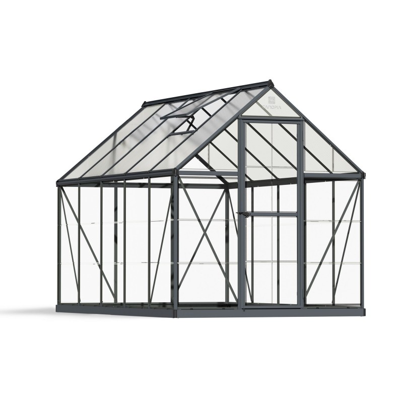 Serre de jardin hybride en polycarbonate Canopia 306 x 185 x 208 cm Gris Serre de jardin hybride en polycarbonate Canopia 306 x 185 x 208 cm Gris