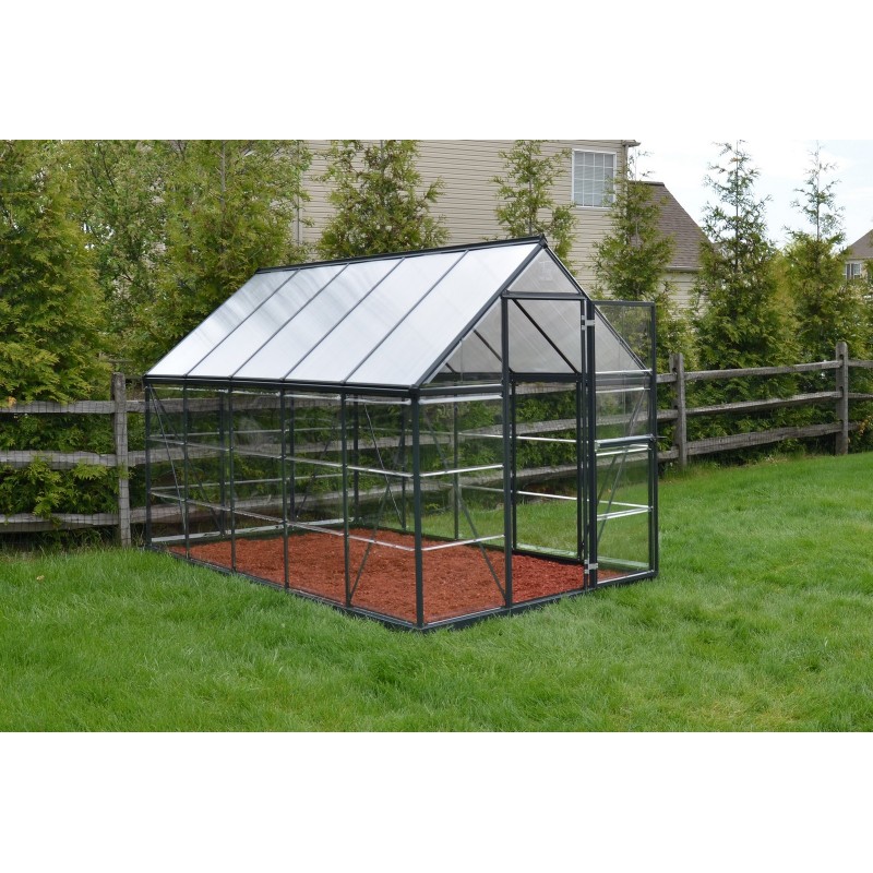 Serre de jardin hybride en polycarbonate Canopia 306 x 185 x 208 cm Gris Serre de jardin hybride en polycarbonate Canopia 306 x 185 x 208 cm Gris